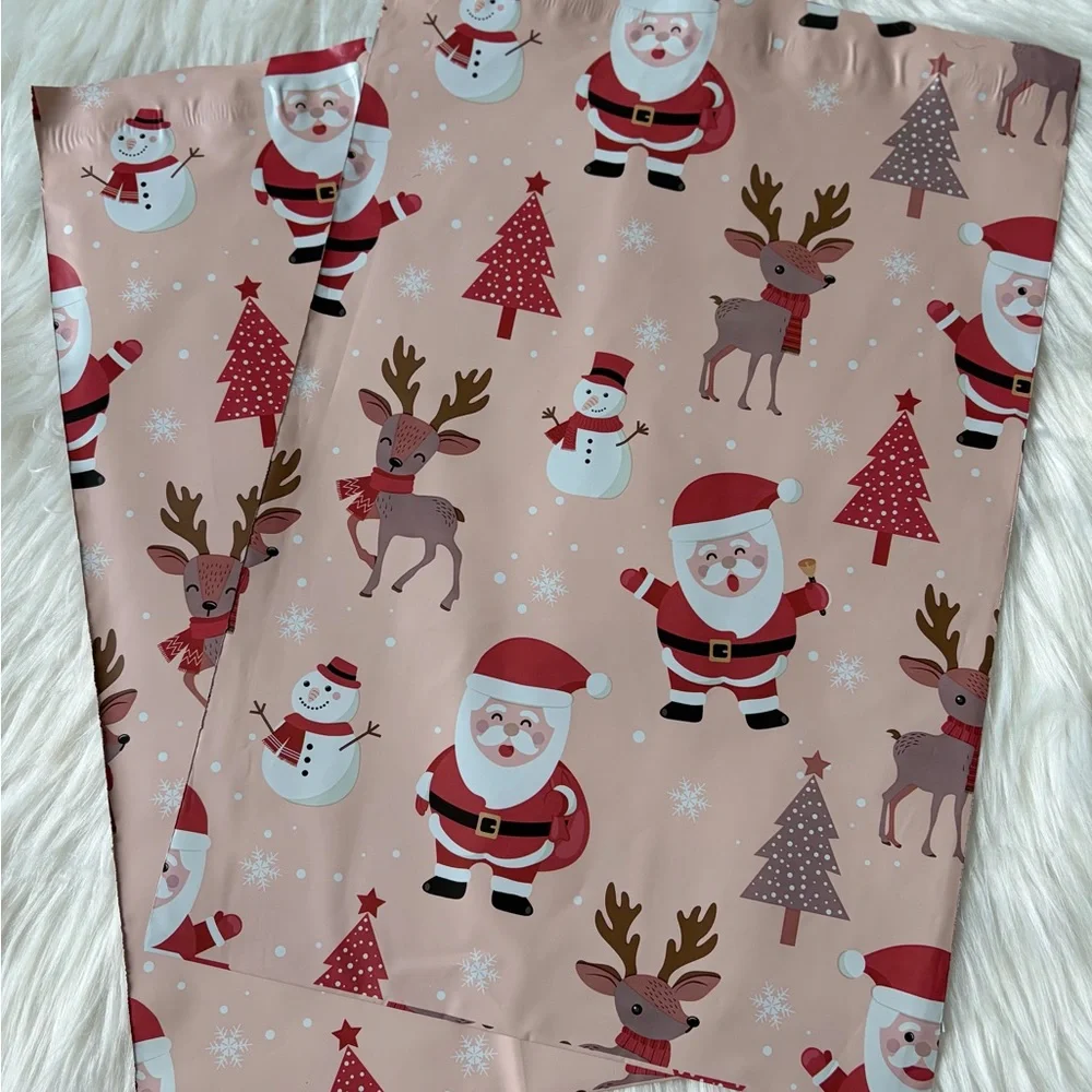 14x17 Santa and Reindeer Christmas Poly Mailers- Bundle of 20